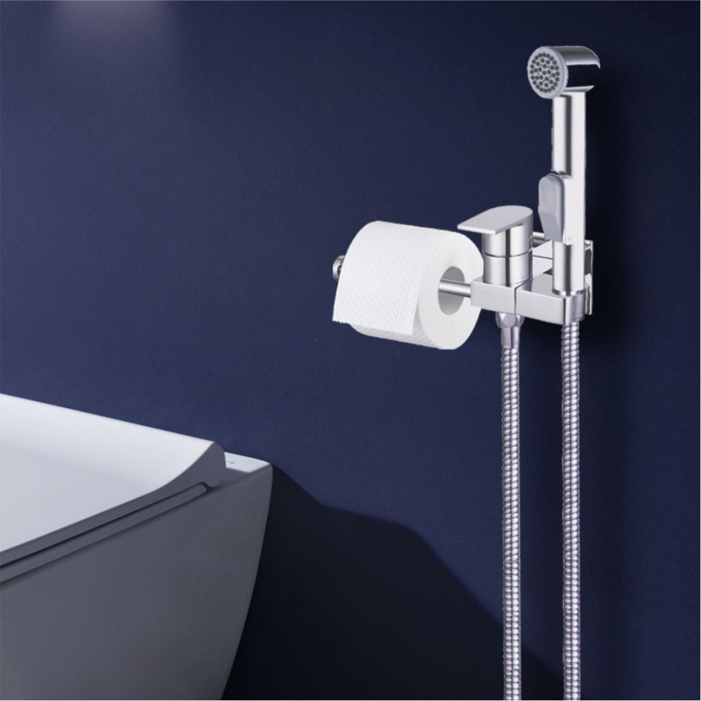 Смеситель встраив. GROSS AQUA Bidet c гигиенич. душем и держат. для туалет. бумаги GA120301C АКЦИЯ