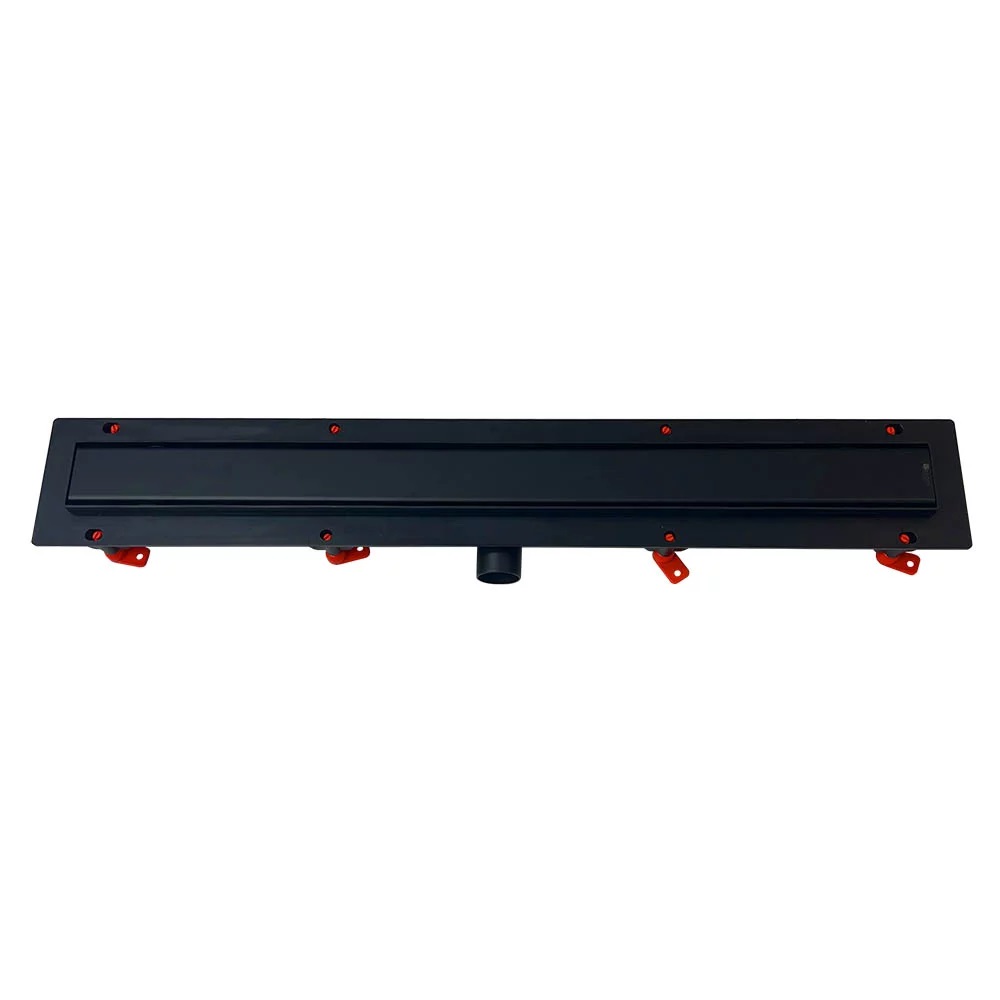 Водоотводящий желоб VECONI Klasik/Floor Black 950, с решеткой, черный матовый