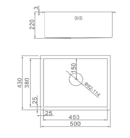 Мойка врезная AFLORN AF95043W, прямоугольная, золото