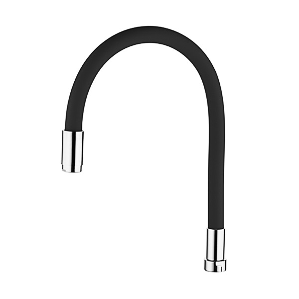 Излив для кухонного смесителя LEDEME L7503-2, гибкий, черный матовый/хром глянцевый