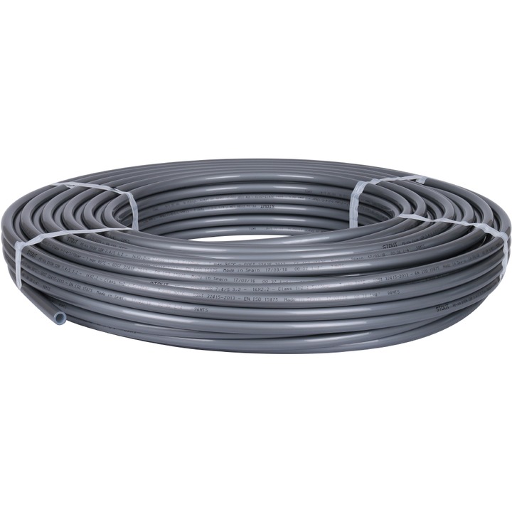 Труба STOUT PEX-a 16х2,2 (бухта 100м) с кислородным слоем, серая