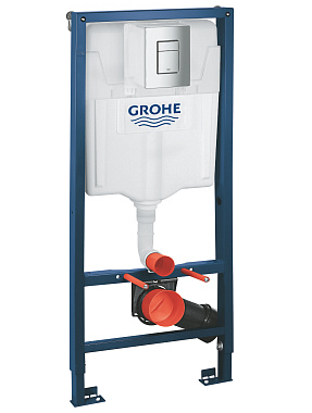 Инсталляция для унитаза GROHE Solido 38811000, клавиша хром глянцевый