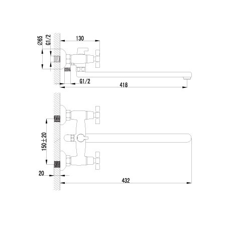 Смеситель для ванны LEMARK Benefit LM2512C