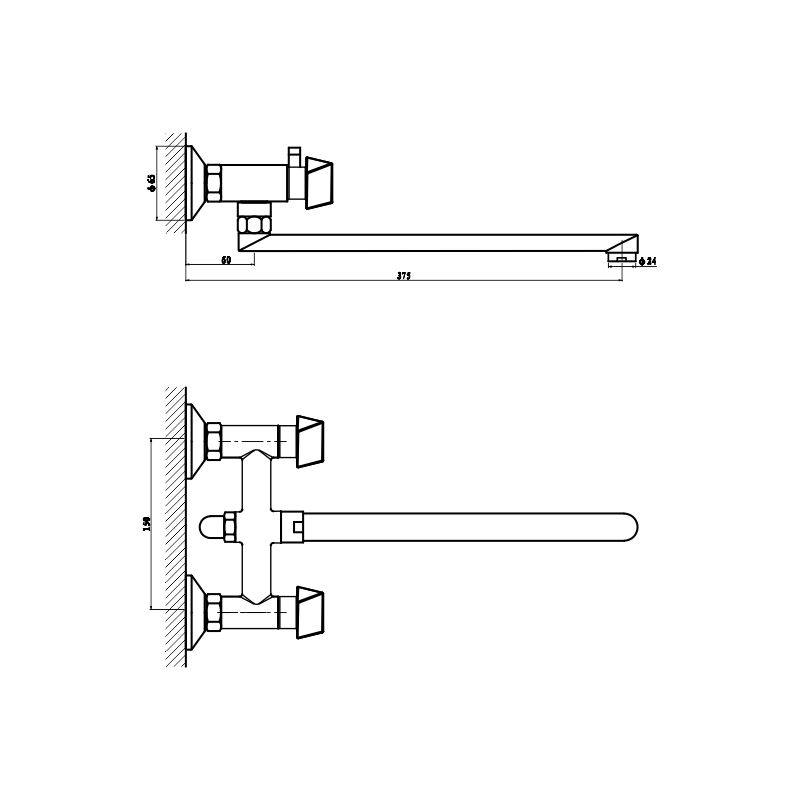 Смеситель для ванны GROSS AQUA Forma 7016084С-35L(F) АКЦИЯ (снят с производства)