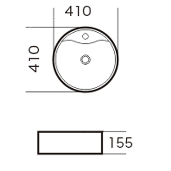 Раковина-чаша GROSSMAN GR-3012, 155х410х410, круглая, с переливом