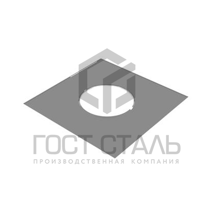 Фланец декоративный 500х500 (диаметр 200 мм.) нерж 0,5 мм AISI 430 Гост сталь