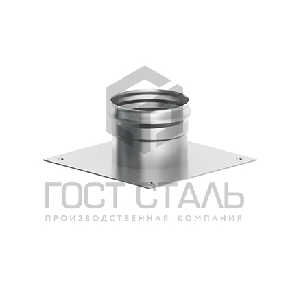 Пластина опорная 380х380 М(диаметр 150 мм.) нерж 0,8 мм. Гост сталь