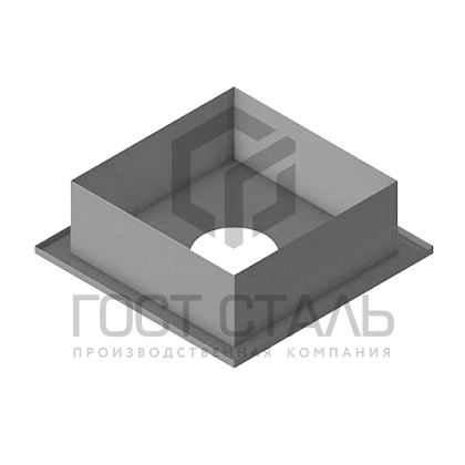 Потолочно-проходной узел 500х500Х300 (диаметр 210 мм.) нерж/цинк 0,5 мм. Гост сталь