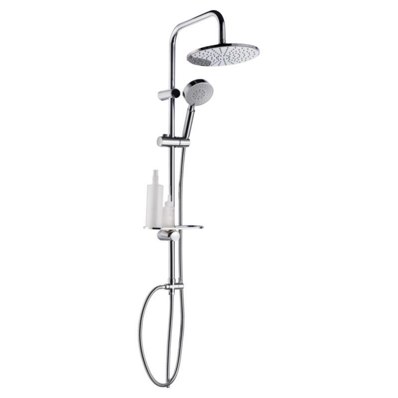 Душевая стойка GROSS AQUA Moderna GA9015, с двумя лейками, хром глянцевый