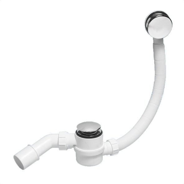 Сифон для ванны McALPINE MRB12, Click/Clack, G1 1/2"х40/50, с верхней прочисткой, хром глянцевый