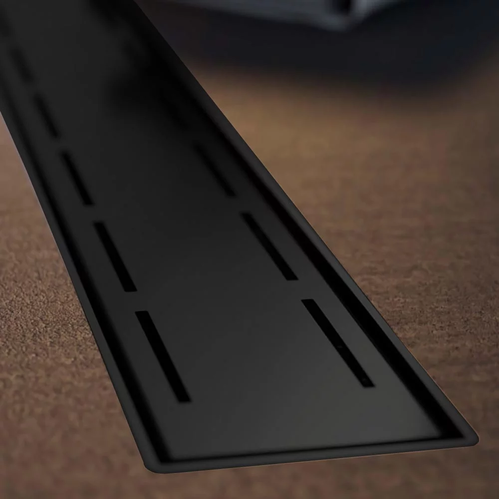Водоотводящий желоб VECONI Line Black 650, с решеткой, черный матовый