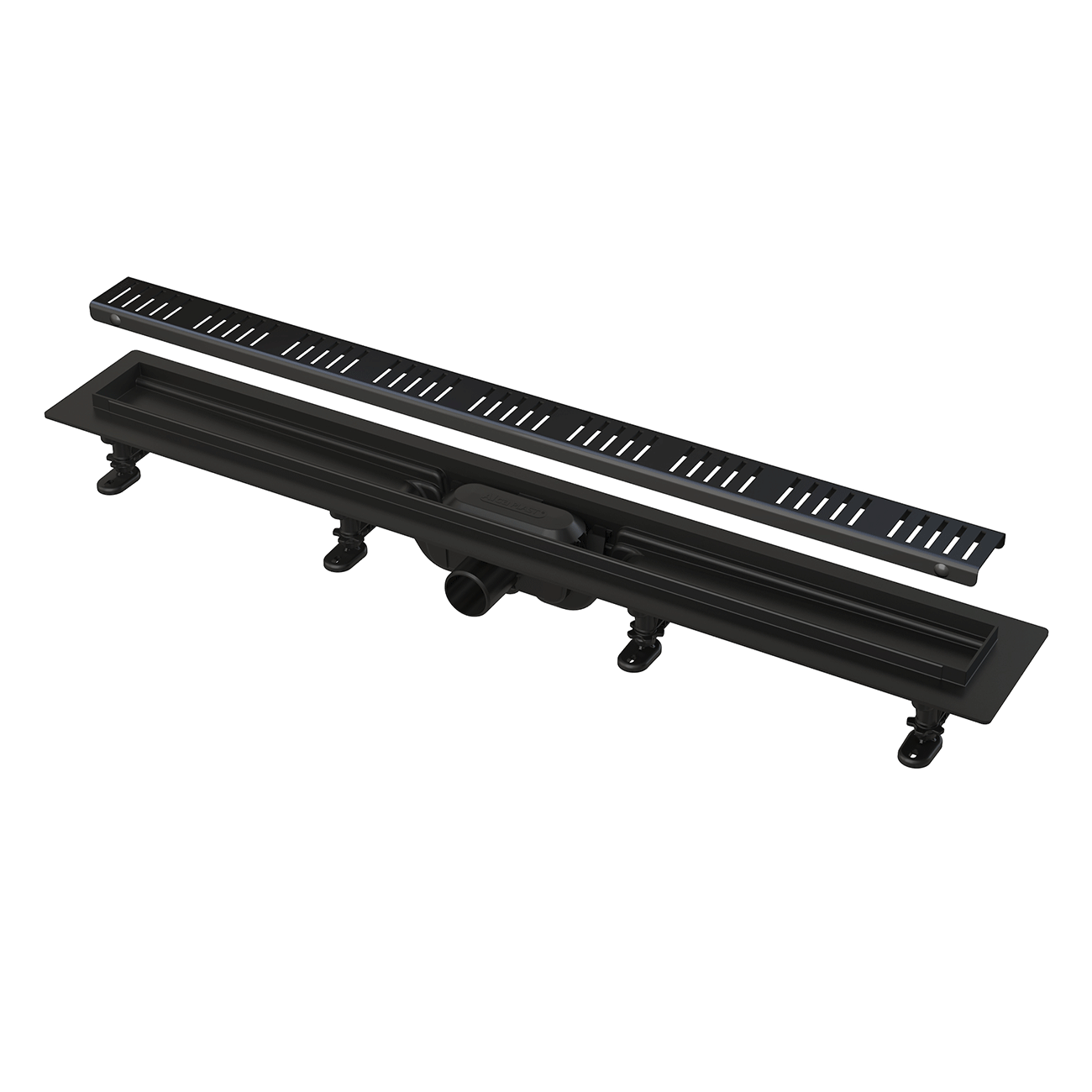 Водоотводящий желоб ALCAPLAST APZ10BLACK-750M, с решеткой, черный матовый