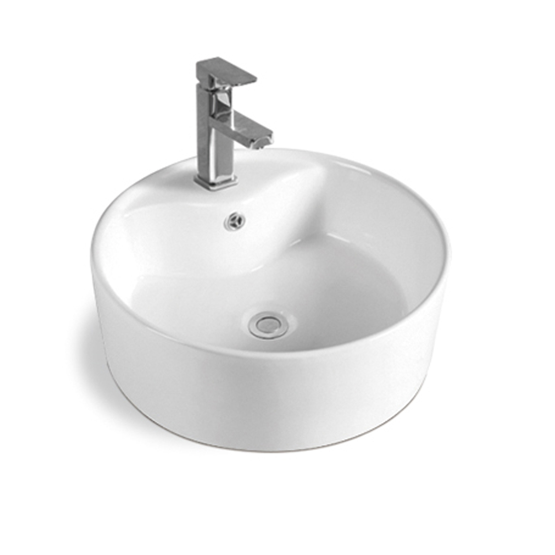Раковина-чаша GROSSMAN GR-3012, 155х410х410, круглая, с переливом