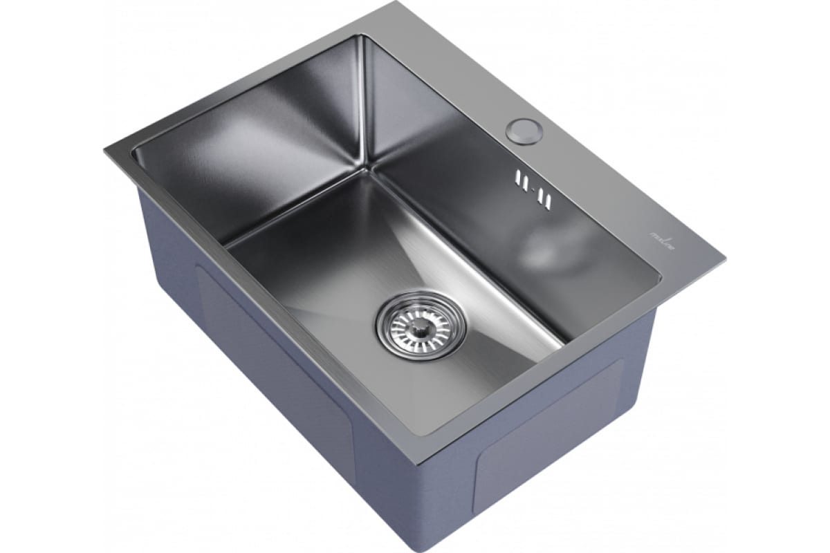 Мойка настол.монтаж 60х45 (3,0) вып 3 1/2  MIXLINE PRO 22см с сифоном (сатин)