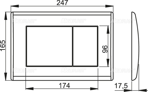 Клавиша для инсталляции Alcaplast M275, золото