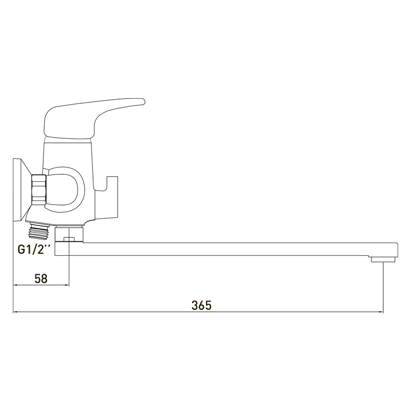 Смеситель для ванны GROSS AQUA Optima, длинный излив, 7518511C-35F