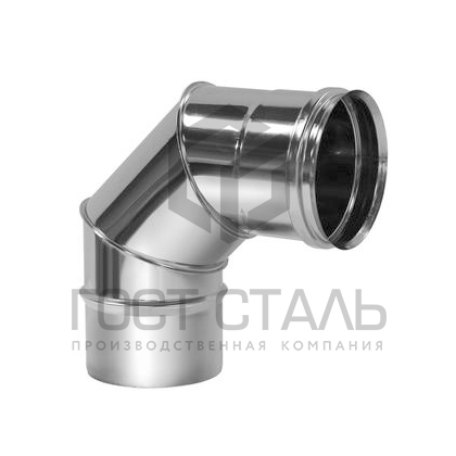 Колено угол 90 (диаметр 150 мм.) нерж 0,8 мм AISI 430 Гост сталь