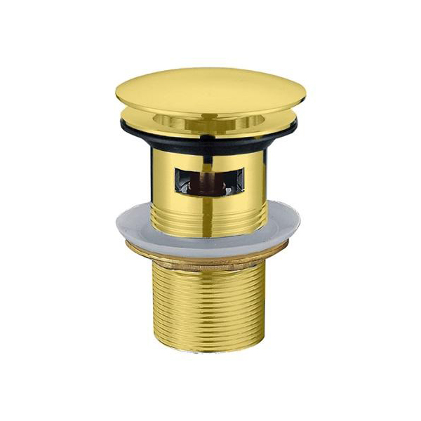 Выпуск для раковины BOHEME 611/2 G1 1/4, Click/Clack, с донным клапаном, с переливом, золотой глянце