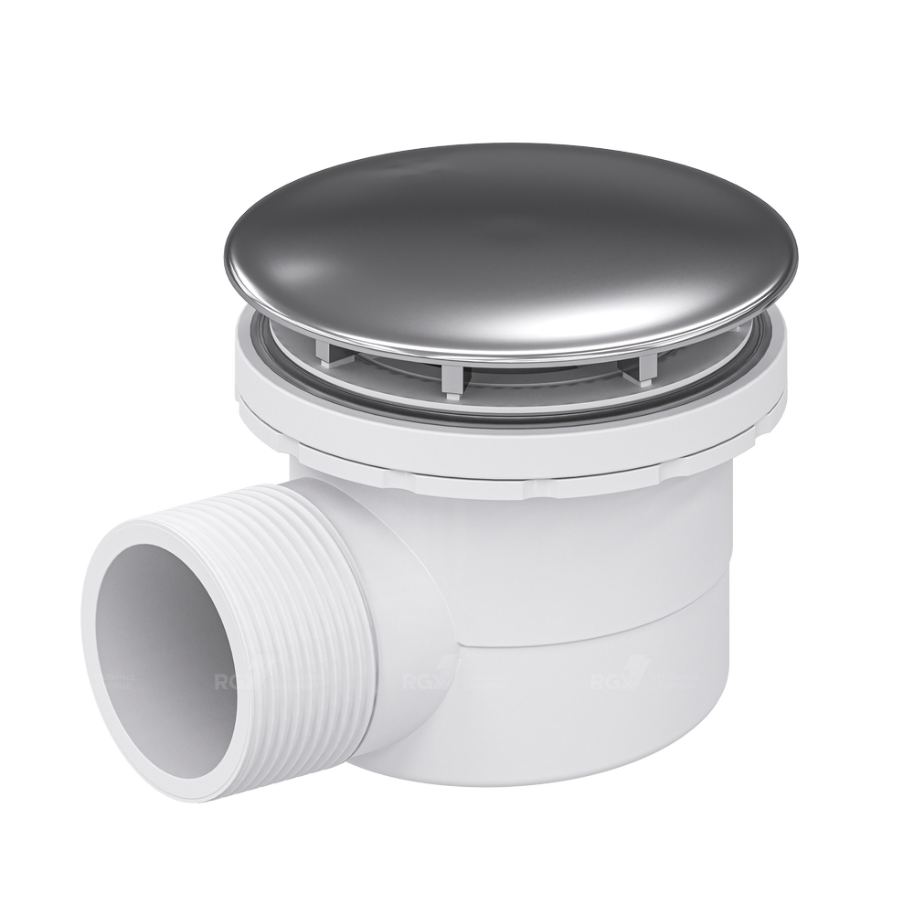 Сифон для душевого поддона RGW Velplex QYD-06 D60-G1 1/2"х40, с сухим затвором, хром глянцевый
