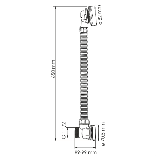 Сифон для ванны WASSERKRAFT A206-65, Click/Clack G1 1/2", золотой глянцевый