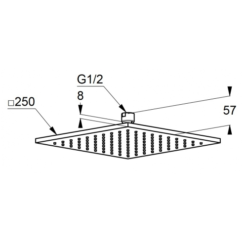 Верхний душ KLUDI A-QA 6442505-00 квадратный, хром глянцевый, 250х250