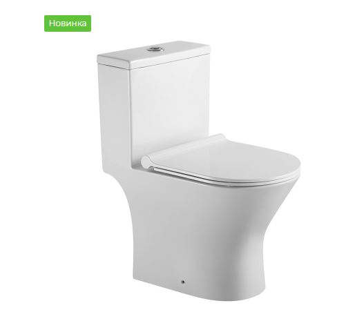 Унитаз напольный CALYPSO CS3197OK, 36х61,5, моноблок, безободковый, с сиденьем микролифт