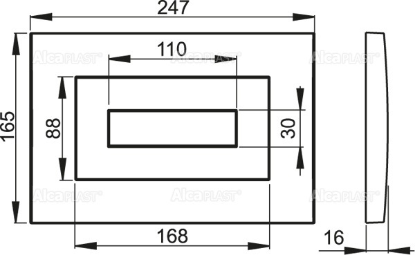 Клавиша для инсталляции Alcaplast M478, черный глянец