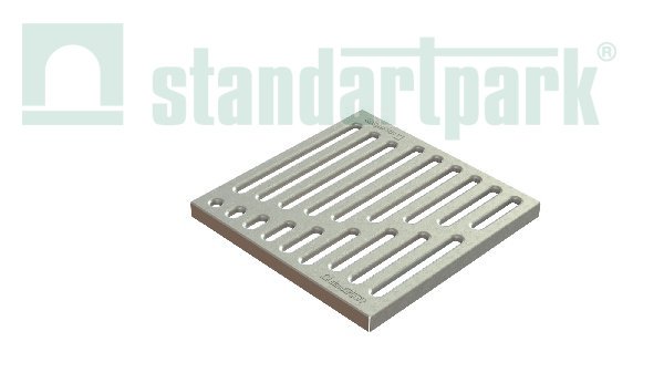 Решетка водоприемная к дождеприемнику Basic РВ-28.28 штампованная  стальная  оцинкованная "вершина" 