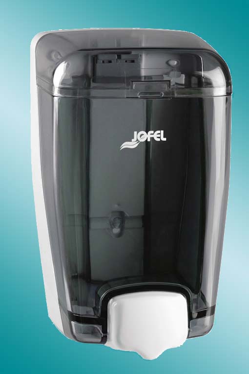 Дозатор для жидкого мыла Jofel Azur AC82000, 1,0 л, прозрач. дымчатый/белый