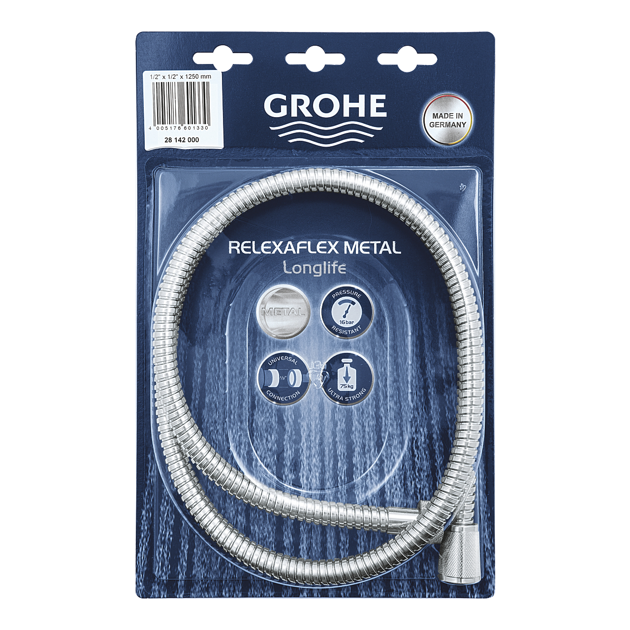 Шланг для душа GROHE Relexaflex 28142000, металлический,1250 мм
