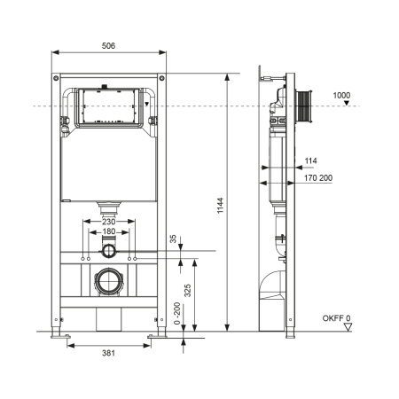 Инсталляция для унитаза TECEspring S401111, клавиша хром глянцевый