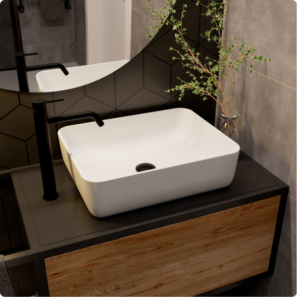 Смеситель для раковины-чаши AQUAME Siena AQM6214MB, черный матовый