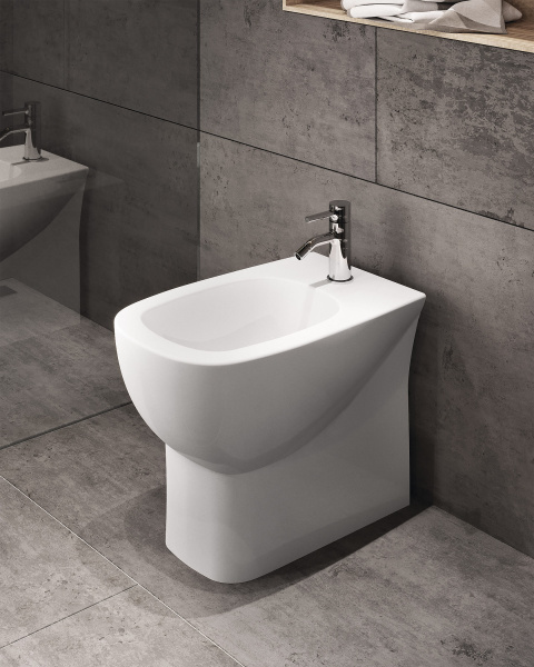 Биде напольное SANITA LUXE Infinity (Инфинити), 36,4х55,5, отверстие для смесителя по центру