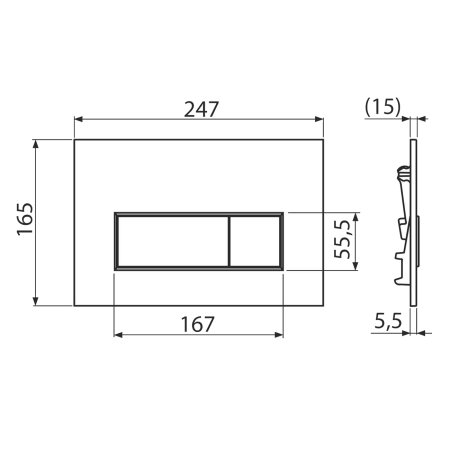 Клавиша для инсталляции ALCAPLAST M578, черный матовый