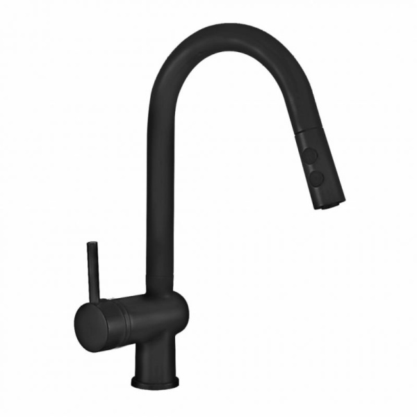 Смеситель для кухни GROSS AQUA Extra 3140609MB с выдвижной лейкой, черный матовый