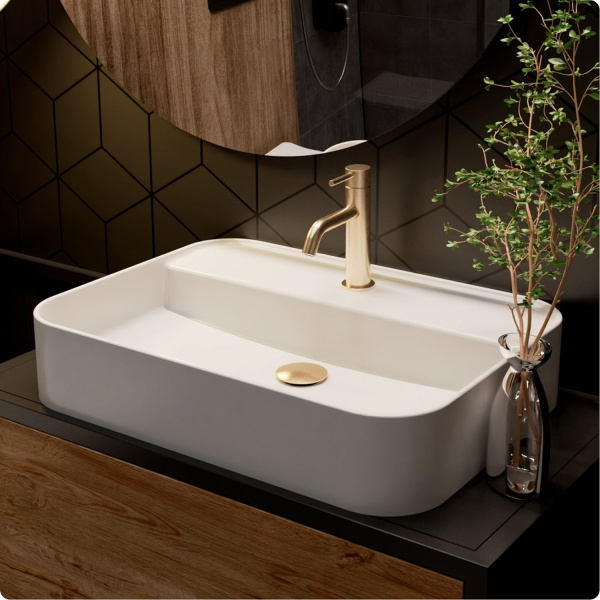 Смеситель для раковины AQUAME Siena AQM6210BG, золото брашированное