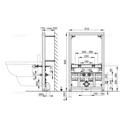 Монтажная рама для биде Alcaplast A105/850