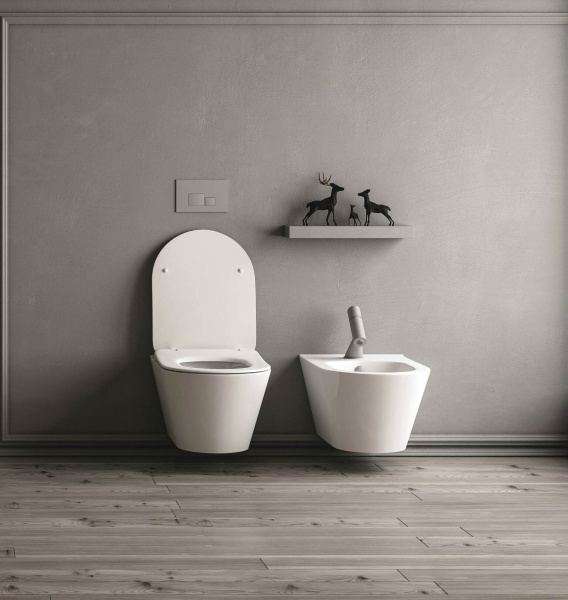 Унитаз подвесной KERAMA MARAZZI Plaza Modern, 36х53, безободковый, белый