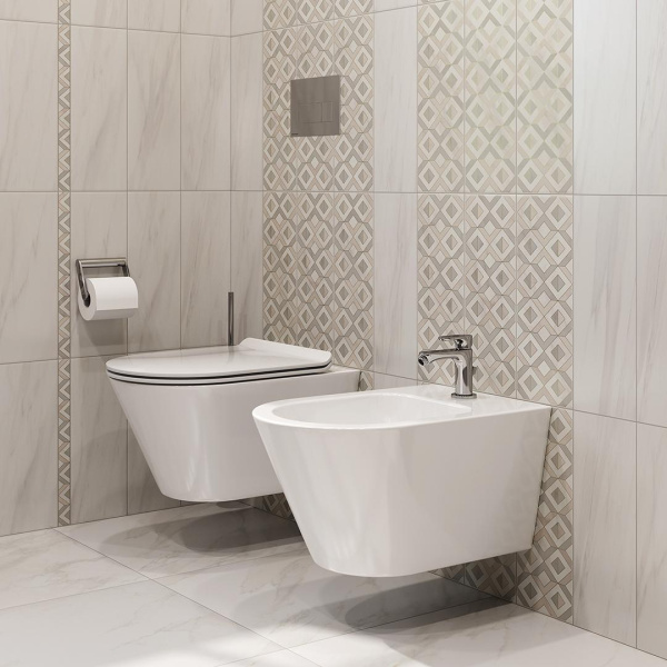 Биде подвесное KERAMA MARAZZI Plaza Modern, 35х53, отверстие для смесителя по центру СЦ