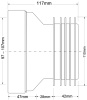 Муфта для унитаза McALPINE MRWC1 97-107х110, L 120мм, прямая