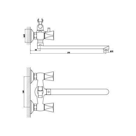 Смеситель для ванны GROSS AQUA Trio 7016029С-35L(F) (снят с производства)