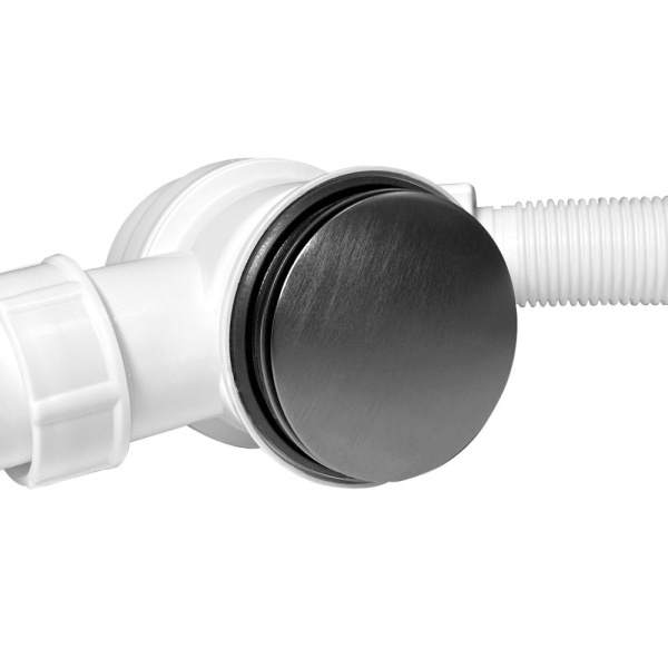 Сифон для ванны CALYPSO CS0837GMA, Click/Clack, G1 1/2"х40/50, с верхней прочисткой, оружейная сталь