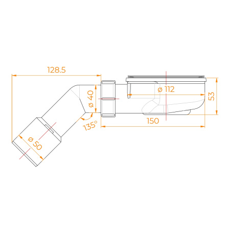 Сифон для душевого поддона RGW Stone S-2-01 D90-G1 1/2"х40/50, хром глянцевый