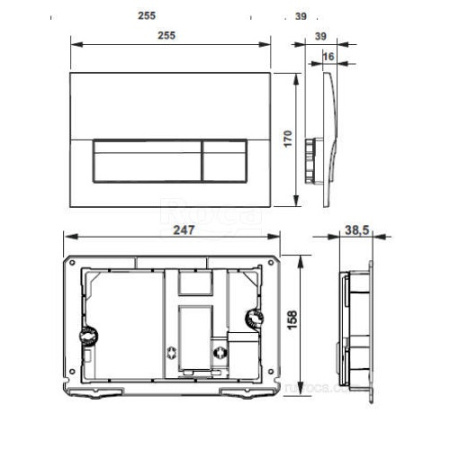 Клавиша для инсталляции ROCA Active B01 8901170B0, белый глянцевый (для ПЭК)