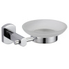 Мыльница стеклянная с настенным держателем SAVOL S-009959, хром глянцевый