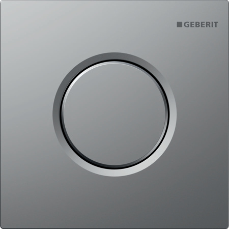 Система пневматического управления смывом писсуара Geberit, смывная клавиша Sigma01, хром матовый