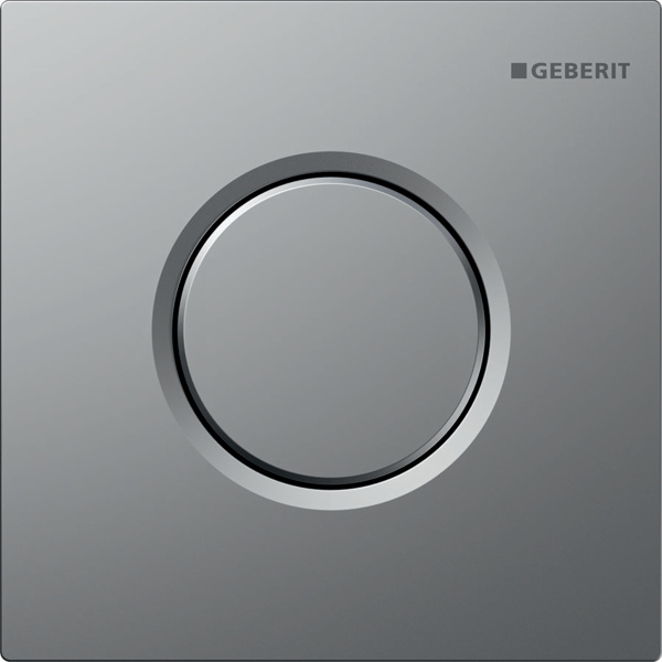 Система пневматического управления смывом писсуара Geberit, смывная клавиша Sigma01, хром матовый