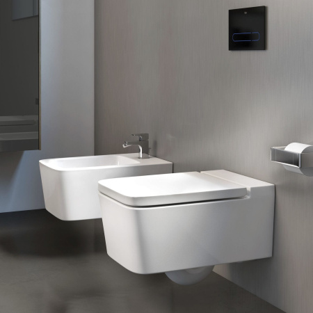 Унитаз подвесной ROCA Inspira Square, 37x56, безободковый, белый