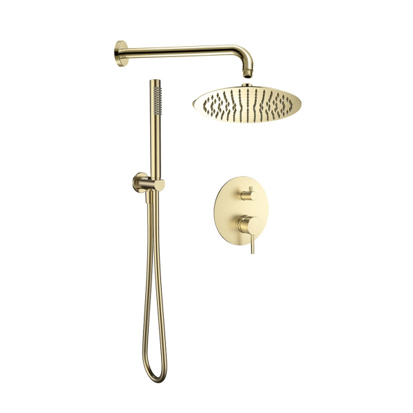 Душевая система AQUAME Siena AQM8404BG, встраиваемая, золото брашированное