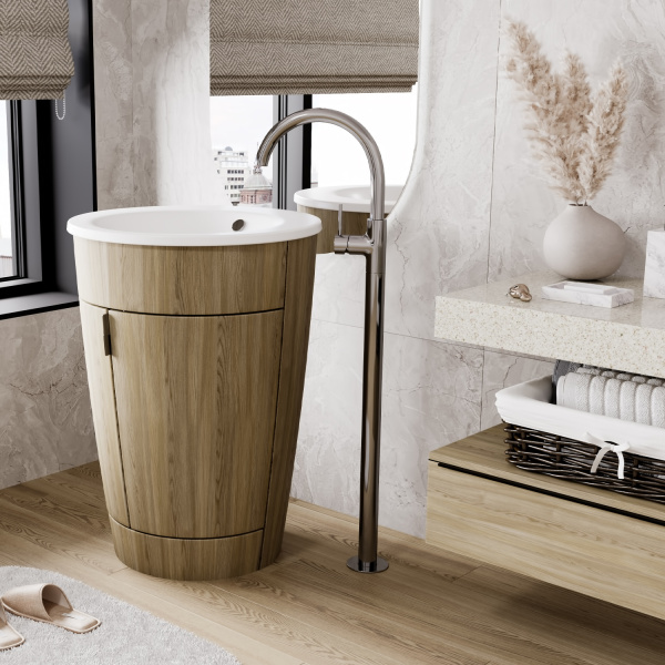 Смеситель для раковины WASSERKRAFT Main, напольный, хром глянцевый